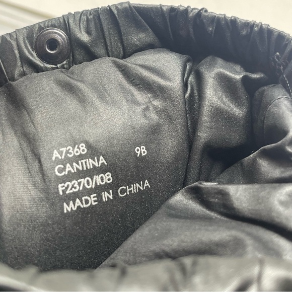 Coach Cantina Quilted Puffer Wedge Boots Womens 9 B Black Patent Signature C - Picture 11 of 13